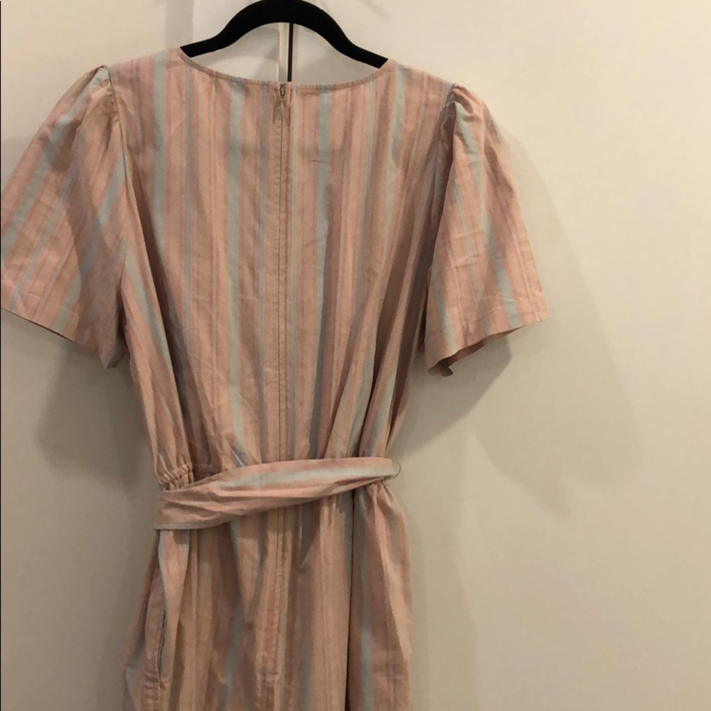 Size 12 Madewell Jumpsuit cotton pink/blue/tan - Picture 7 of 7